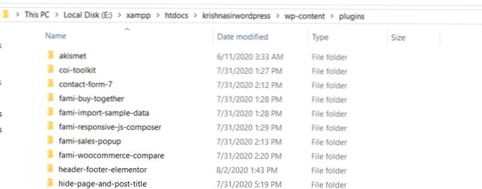Why cannot I see installed plugin WPBakery page builder plugins folder