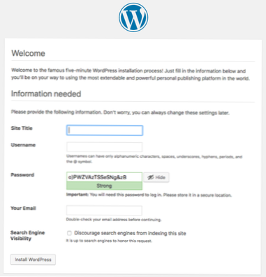 Pourquoi ne puis-je pas me connecter à la page d'installation de wordpress avec Nginx?