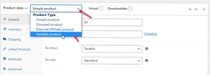 Woocommerce convert simple products to variations