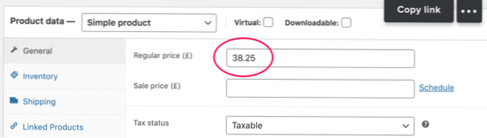 Woocommerce - hvordan avrunde alle priser til slutt .99