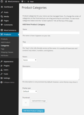 Woocommerce Listar categorias com imagem em miniatura