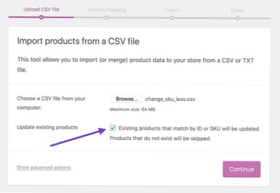Import von Woocommerce-Produkten