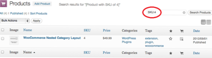 WooCommerce sku-locatie in DB