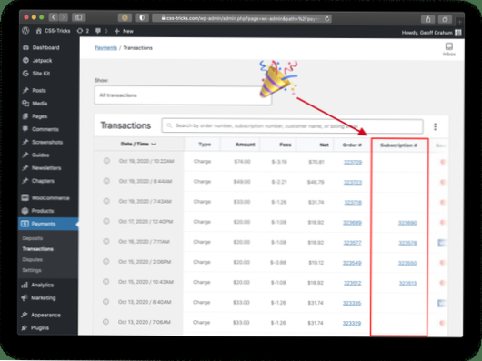 Wiederkehrende Zahlung für Woocommerce-Abonnements mit gespeicherten Karten