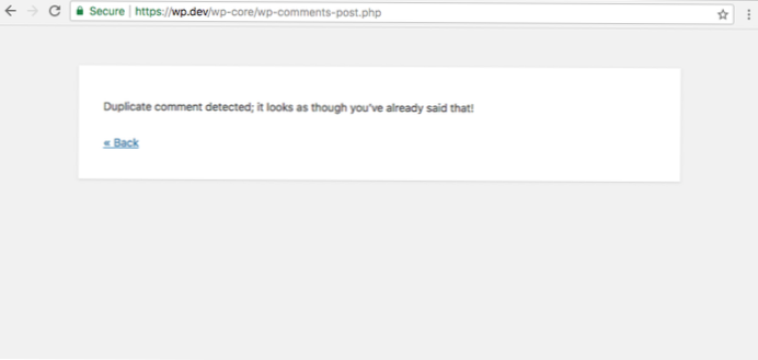 WordPress-Kommentarfehler