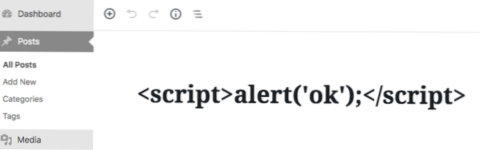 Valori di escape di WordPress