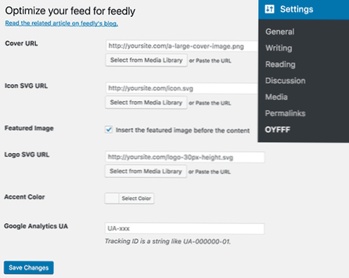 changement de lien de flux wordpress