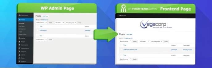 Pagina frontend di Wordpress che utilizza Plugin