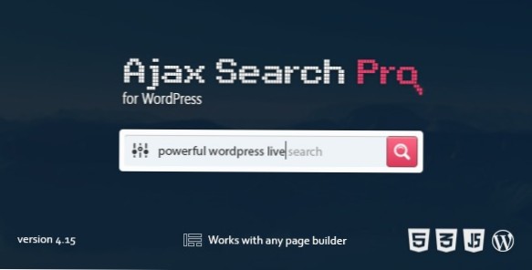 WordPress live search and filter