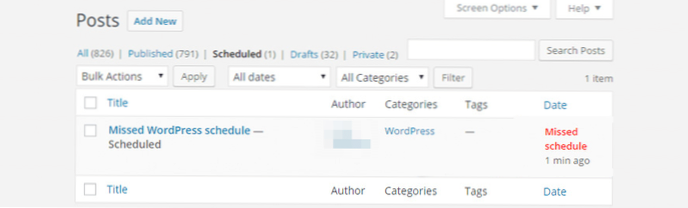 'wp-cli post generate' is creating missed scheduled posts