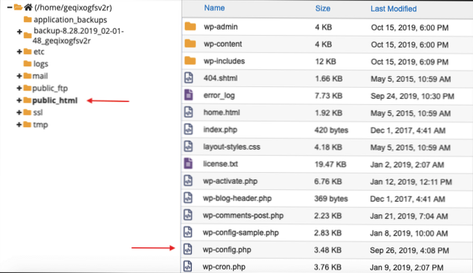 wp-config.php påvirker ikke nettstedet mitt