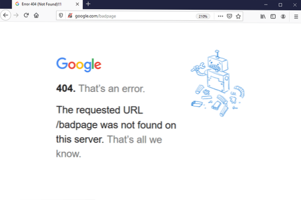 404 fungerer ikke, går til hjemmesiden; hvordan man løser det?