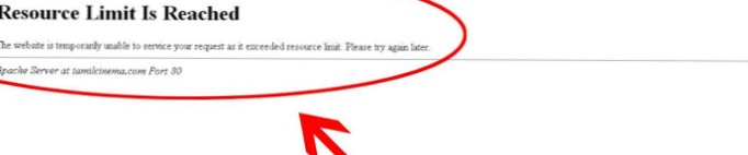 « La limite de 508 ressources est atteinte » sur le site WordPress