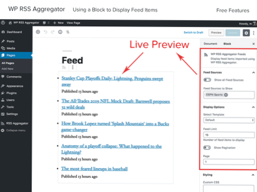 Føj ekstra indhold til RSS-feed