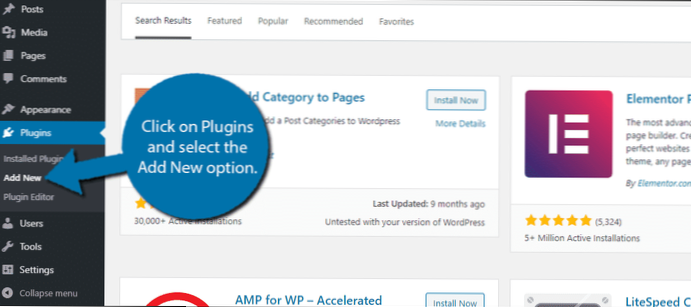 Hinzufügen von Kategorien und Tags zum Admin-Plugins-Menü