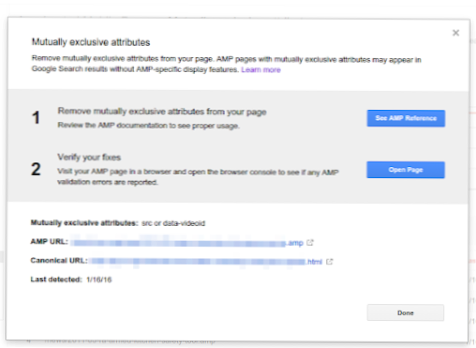 Chyba souboru Sitemap pro AMP v Google Search Console