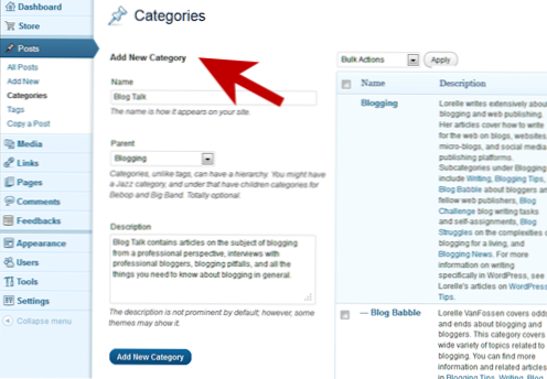 Impossibile eliminare una categoria in Wordpress