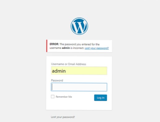 Nelze se přihlásit k wp-admin