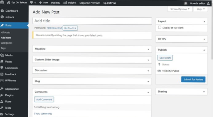 Can't post to my Wordpress site