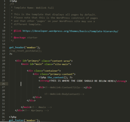 Commented code in Wordpress template?