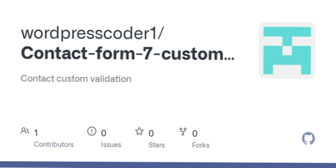 Contatto da 7 problemi di convalida personalizzati
