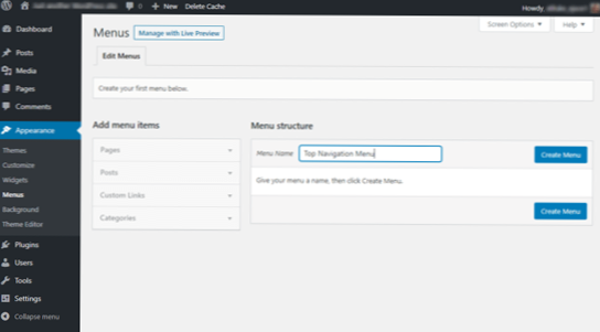 Erstellen eines Navigationsmenüs, um zu sehen, wo Sie sich auf Ihrer Website befinden