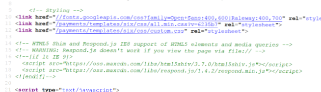 Il file CSS personalizzato non funzionerà sulla seconda pagina