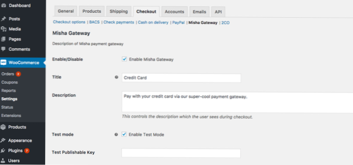 Tilpasset betalingsport for woocommerce - skjema
