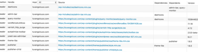 Rimuovi dalla coda CSS del tema principale