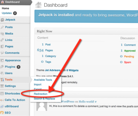 Gjør omadressering 301 for WordPress-siden