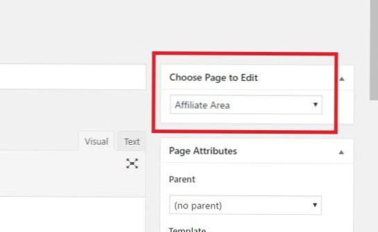 Rozbalovací nabídka s stránkami wp_dropdown_pages
