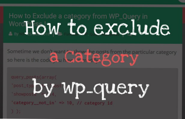 Eine Kategorie und einen post_type von wp_query ausschließen