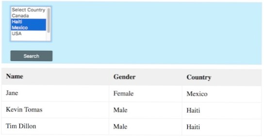 Récupérer les données de la base de données avec l'option sélectionnée dans la liste déroulante