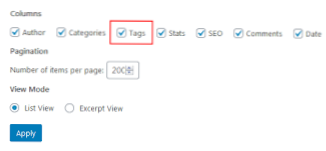 Filtrering av innlegg i kategori etter tag-URL