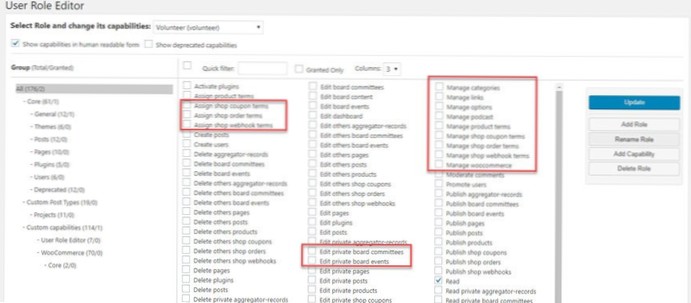 Fix permissions for users role