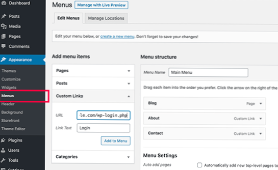 Obtenez l'URL complète de la page d'administration du plugin WP