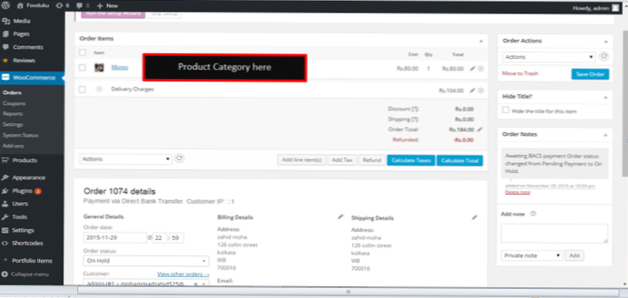 Obtenez la liste des catégories de produits WooCommerce dans les fonctions.php