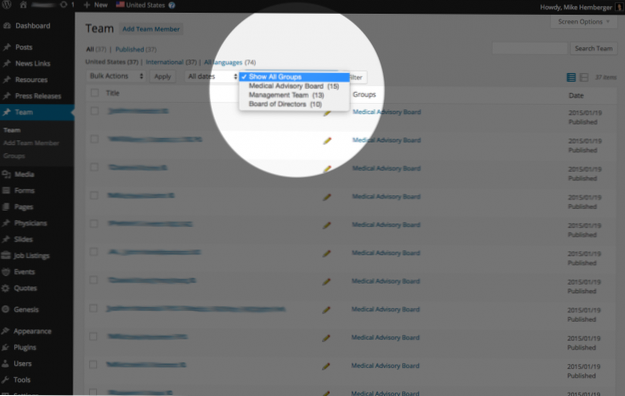 Group CPT posts by custom taxonomy