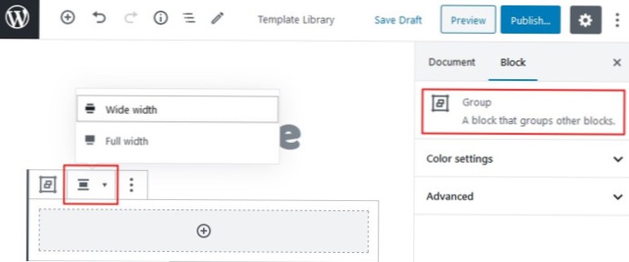 Gutenberg blocks not full width