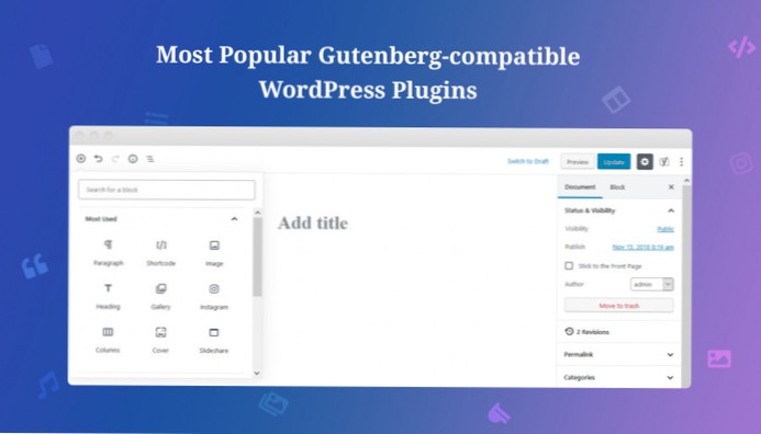 Gutenberg blockiert Shortcodes-Kompatibilität