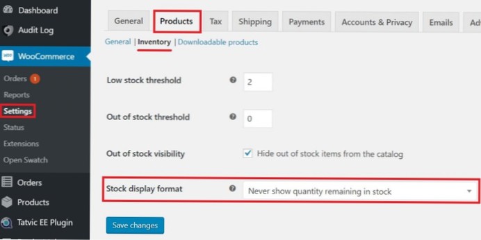 Hide inventory message on product page based on available stock quantity