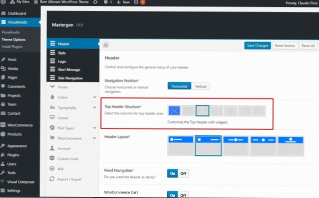How can I add a widget area to the top of the Dashboard?