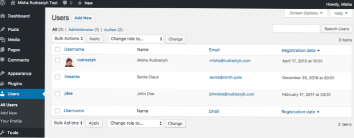 Como posso adicionar dados a uma coluna personalizada na seção Usuários do backend do wordpress?