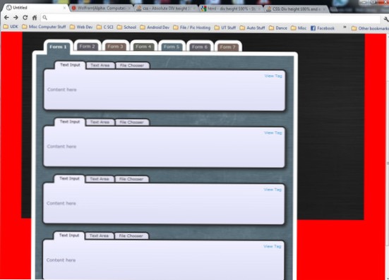 Jak mogę sprawić, by ten kontener menu był wysokością zawartości??