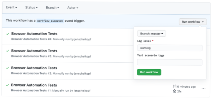 How can I trigger actions manually?