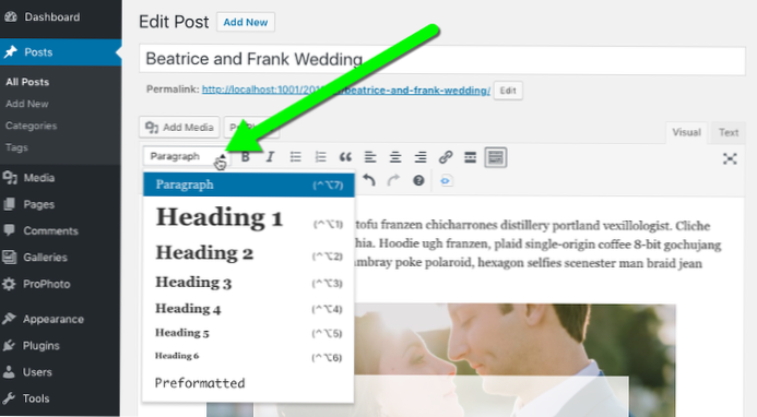 Wie kann man Text wie diesen in WordPress formatieren?