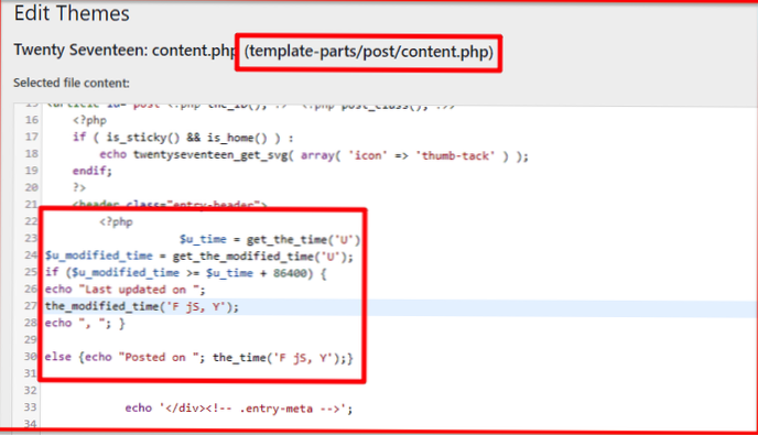 How display modified date of most recent modified post in wordpress?