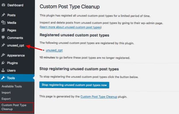 How do I delete these post types in my WordPress database?