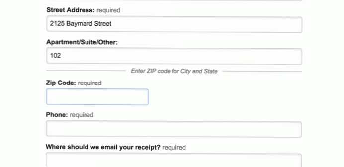 How do i display zip code options during checkout