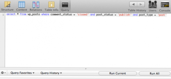 Hvordan kjører jeg SQL-spørsmål på en WordPress-webside? [lukket]